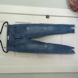 Madewell | 9" High Rise Skinny | Medium Blue Distressed